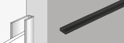 Black finishing trim U