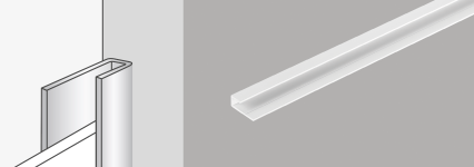 White aluminium finishing trim u