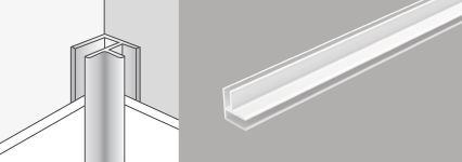 white aluminium universal corner
