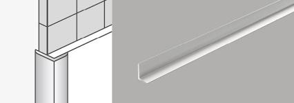 Aluminium L-trim outside corner